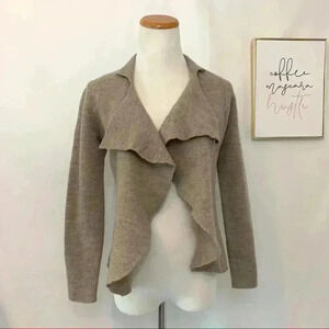 Eileen Fisher light brown wool shrug